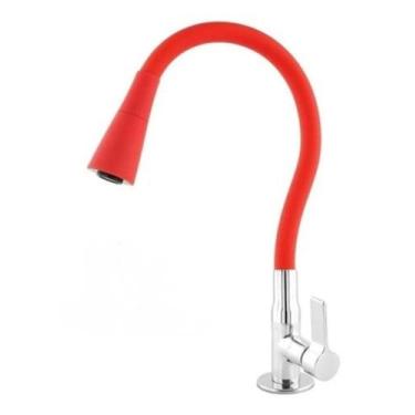 Imagem de Torneira Cozinha Bancada tubo flexível Gourmet vermelha 02 jatos - Alc