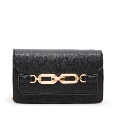 Imagem de Anne Klein Bolsa transversal com aba de corrente, preta