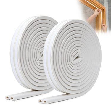 Imagem de Tira de vedação de espuma autoadesiva para portas de 39,4 metros de comprimento, para moldura de portas e lacunas de janelas, tira de vedação de porta anticolisão, reduz o ruído, poeira, ar frio