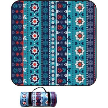 Imagem de Manta De Piquenique Extra Grande 300x300, Dobrável E Portátil, à Prova D'água, Carpete Grosso De 3 Camadas Para Barracas Grandes Com Alça De Transporte Para Camping, Parque E Jar, B