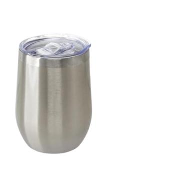 Imagem de Garrafa TéRmica PortáTil，Copo Cafe Termico Copo Cuia Térmico em Inox com Tampa AcríLica 350ml(Inox)