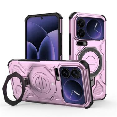 Imagem de LTLMYDAM Capa magnética para Xiaomi 17 Pro Max/17 Pro/17, suporte ajustável, à prova de choque, capa resistente a impactos, rosa, 17 Pro Max