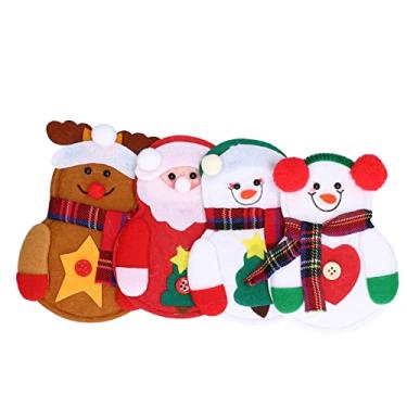Imagem de ZJchao 8 Peças de Decorações de Boneco de Neve de Feltro de Natal, Artesanato de Feltro DIY Macio e Fofo para Meias de árvore, Lareira, Com Lindos Padrões de Renas de Boneco de Neve