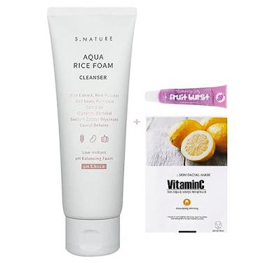 Imagem de S NATURE Limpador de espuma de arroz aqua, cuidados com a pele coreano, sabonete facial de arroz coreano, feito na Coreia 160 ml