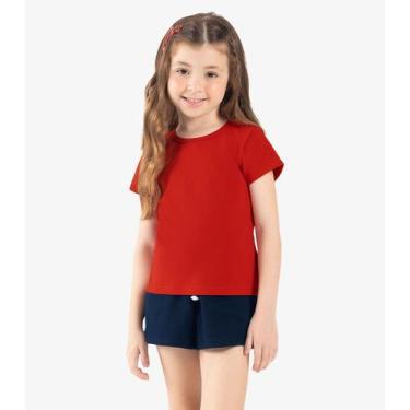 Imagem de Blusa Básica Infantil Cotton Leve Rovi Kids Vermelho - Rovitex Kids Bá