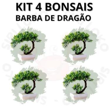 Imagem de Genérico, Kit 4 Bonsai Artificial Modelos Barba de Dragão – Estilo Beleza Natural Mini Jardim