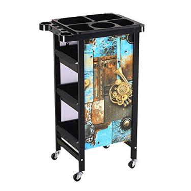 Imagem de LMJYU Carrinho de servir ferramenta de beleza de 5 níveis, carrinho de cabeleireiro de salão com roda, capacidade de 20 kg, carrinho de unidade móvel com suporte de eletrodoméstico, dourado, estilo A