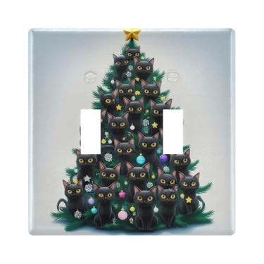 Imagem de Burbuja Capa de placa de parede para interruptor de luz de árvore de Natal, placa decorativa de parede, parafusos incluídos, 2 faixas