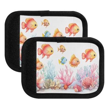 Imagem de Burbuja Linda alça de bagagem com cena subaquática de neoprene confortável identificador de etiqueta de mala para acessórios de viagem, pacote com 2, Como na imagem, 4.3 x 5.9 in, Pacote com 4