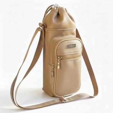 Imagem de Bolsa Térmica (BEGE) GALANTE para Garrafa de 1 LITRO em Couro Sintético - Coleção Cores VERÃO 2026