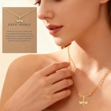 Imagem de Colar Cartão de Desejo para Mulheres, Cartão de Mensagem Inspirador com Corrente Pingente Amigos Família Ocasiões Especiais, F, Liga de aço, Sem Pedra Preciosa