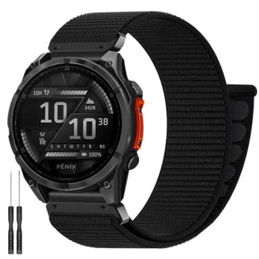 Imagem de Pulseiras de nylon de ajuste rápido de 26 mm para Garmin Fenix 8 51 mm/Fenix 7X/6X/5X Plus/6X Pro/7XPro, pulseira para smartwatch Garmin Enduro 2 3/Quatix 7/Descent MK2i/3i/Tactix 7Pro, epix Pro de 51