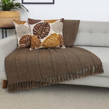 Imagem de Manta Para Sofá(MARROM BROWNIE LISTRADO)