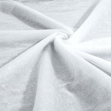 Imagem de ORIGACH Tecido com glitter da The Yard Tecido com brilho branco brilhante tecido de malha de renda brilhante para costura vestido de noiva vestido de noiva tule grafite toalha de mesa suprimentos de