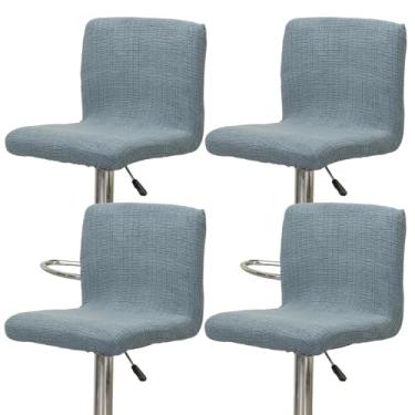 Imagem de Eco-Ancheng Conjunto de 4 capas de banco de bar com altura de balcão, bancos de bar giratórios, capas elásticas para balcão, banco alto, para cozinha, bar, café, 42