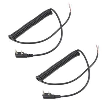 Imagem de LT Easiyl 2 x 2 pinos 4 fios cabo de microfone para alto-falante K plugue para fio de 4 núcleos 56 cm compatível com Baofeng UV-5R compatível com rádios Kenwood TK-370