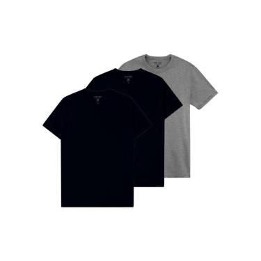 Imagem de Kit com 3 Camisetas Masculina Malwee 1000015037 Branco-Masculino