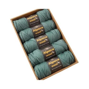 Imagem de Fio De Lã De Alpaca Multicolorido 500g 245 Kit De Tricô Grosso Para Ho