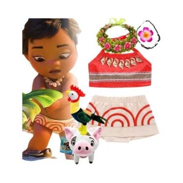 Imagem de Vestido De Aniversário Moana Para Meninas Pequenas Conjunto De Verão D