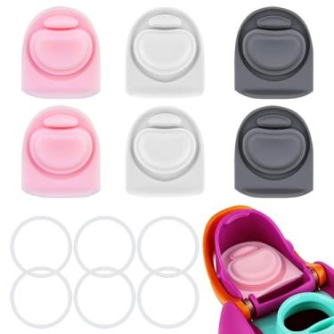 Imagem de BMSQOFD 6 conjuntos de rolhas de vedação de substituição para Owala Freesip 473 ml 947 ml boca de tampa, peças de anel de vedação O de silicone, acessórios de tampa superior de garrafa de água para