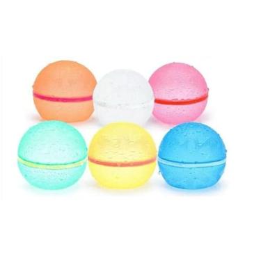 Imagem de Bola de água magnética reutilizável de silicone para praia, piscina e atividades ao ar livre para crianças(Kit6)