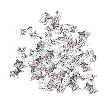 Imagem de Cryfokt Botão de Madeira de Gato 200 Peças Em Forma de Animal Exclusivo Artesanato de Costura DIY para tricô, álbum de Recortes, Decoração