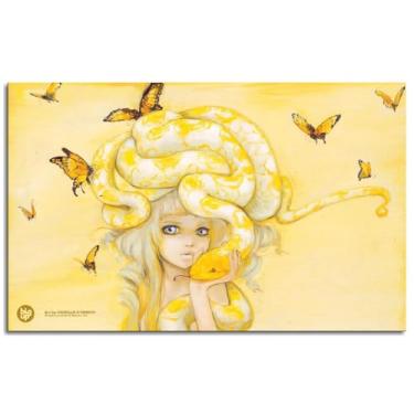 Imagem de Impressão em tela de borboleta arte de parede de cobra pôster amarelo para casa conjunto de 1 decorações não ramificadas 68,6 cm x 40,6 cm