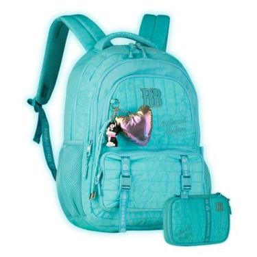 Imagem de Kit Mochila Costas Rebecca Bonbon Teen E Estojo Box Escolar, Azul