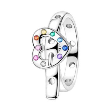 Imagem de Anéis De Flor Em Prata 925 Com CZ Para Mulheres, Joias Luxuosas Colori