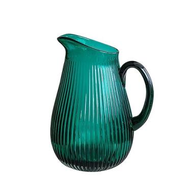 Imagem de Vaso nórdico moderno minimalista de vidro verde com alça para regar flores, decoração de sala de estar, vasos de flores
