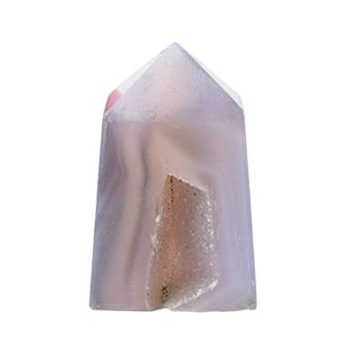 Imagem de FFIME Pedra de cristal 1 peça Torre de varinha de quartzo com ponta de cristal de pedra natural para decoração de casa presentes