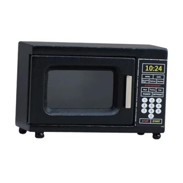 Imagem de YIJU Mini forno de micro-ondas para casa de bonecas, escala 1:12, eletrodoméstico de cozinha para diorama de sala de jantar.