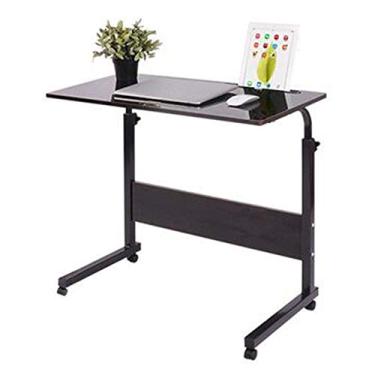 Imagem de Mesa portátil removível para laptop, cama, mesa para notebook, mesa de cabeceira, sofá-cama, ajustável, mesa de computador portátil com rodas 80 x 40 cm