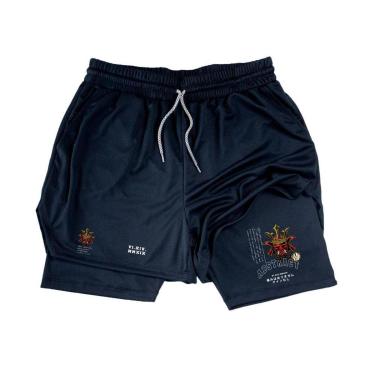 Imagem de Short Academia Treino Fitness‎ Japan Samurai Tokyo Style Abstract-Masculino