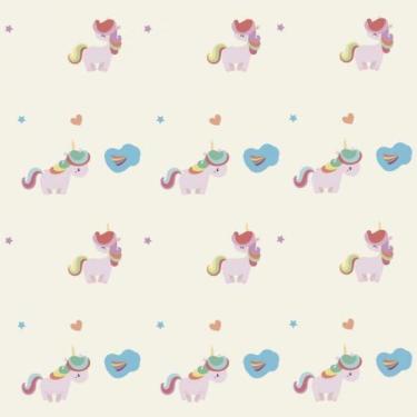 Imagem de Papel De Parede Infantil Unicórnios Coloridos