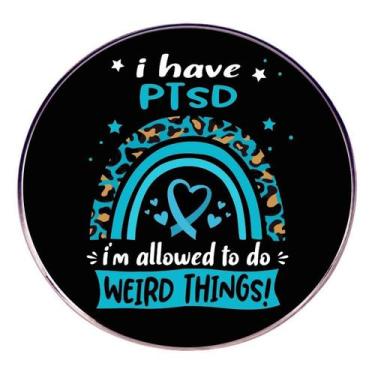 Imagem de Broche Pin PTSD Awareness Rainbow Heart Alloy 3 x 3 cm 7,8 g - Yiweisa