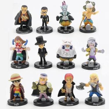 Imagem de Boneco de ação Beculerty One Piece Luffy PVC 12 unidades/conjunto 4,5-