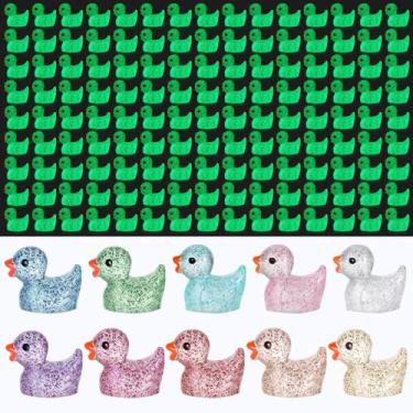 Imagem de Mini Resin Ducks Luminous, 100 unidades que brilham no escuro para bri