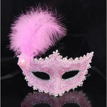 Imagem de Máscara facial veneziana de moda Máscaras de penas para mulheres - Los