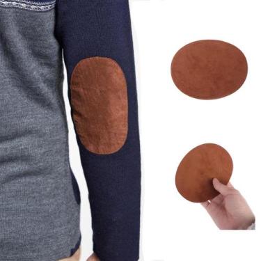 Imagem de Adesivo de tecido para passar a ferro, cotoveleiras, 5 pares de café c
