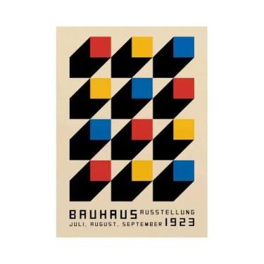 Imagem de Pôster De Arte Geométrica Bauhaus Do Meio Século Em Tela Para Decoraçã