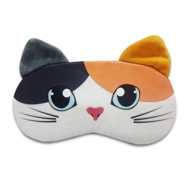 Imagem de Máscara Para Dormir Gato Colorido Gel Térmico Reduz Olheiras - Flash