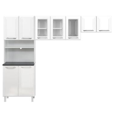 Imagem de Armário De Cozinha Modulada Compacta De Aço 245cm 3 Peças Multimóveis Cr20527 Branco