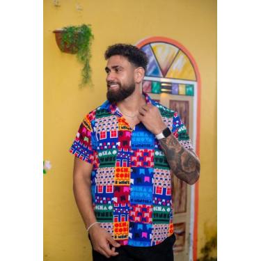 Imagem de Camisa Social Divertida Unissex Bandeirinha de São João - cs modas, Sl