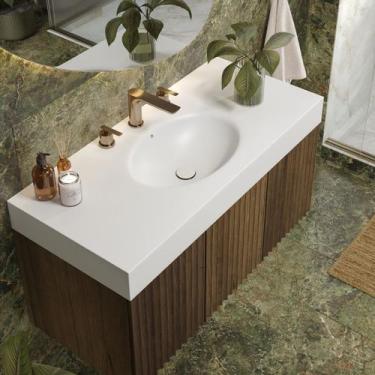 Imagem de Bancada Banheiro com Cuba Esculpida Oval Oasis 120 cm - Don Artesano, 