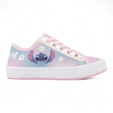 Imagem de Tênis Disney Stitch Holográfico Meninas Conforto, Rosa, Branco, 31 BR