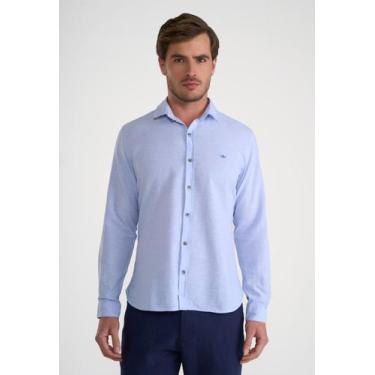 Imagem de Camisa Manga Longa Docthos Slim Linho Misto, 057 azul claro, EG