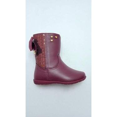 Imagem de Bota pampili jujuba laço traseiro 2070-2078 2457-2459 367108, Bordô, 1