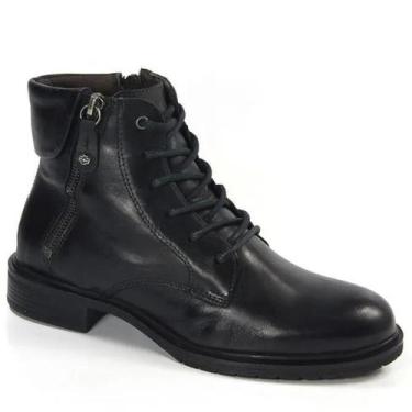 Imagem de Bota perlatto feminina coturno diana em couro dia004, PRETO BURNED, 35