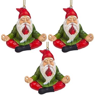Imagem de Enfeite de Natal – Estatueta de Gnomos de Jardim – Conjunto de Gnomos Zen Garden – Estátuas de Gnomo Meditação